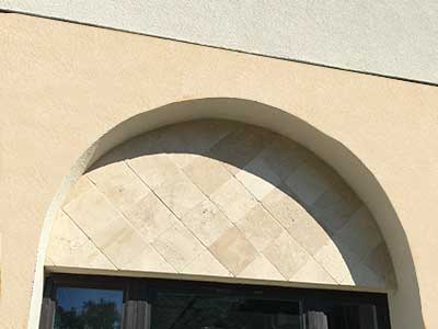 Travertine wall tiles installed by TLC Tile Pros Tampa
